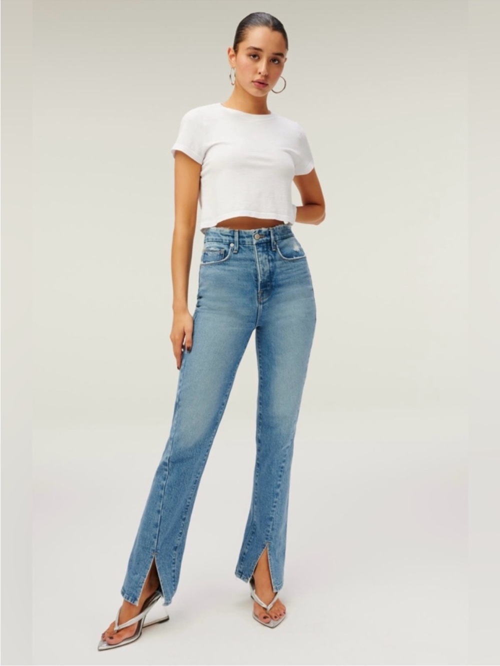 Good American Good Boy Twisted Slit Jean Size 4/27